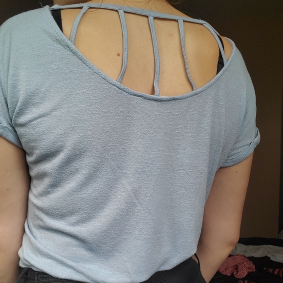 Blue T with strappy back - Picture 2 of 4